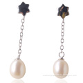 WSEHR04362W vintage real pink freshwater pearl earrings